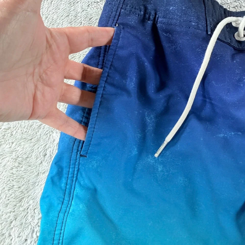 Hollister Board Shorts Mens 30 Blue Ombre Excellent Swim Trunks